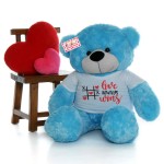 Huge 5 Feet Personalized Love Teddy Bear - Choose From 7 Colors